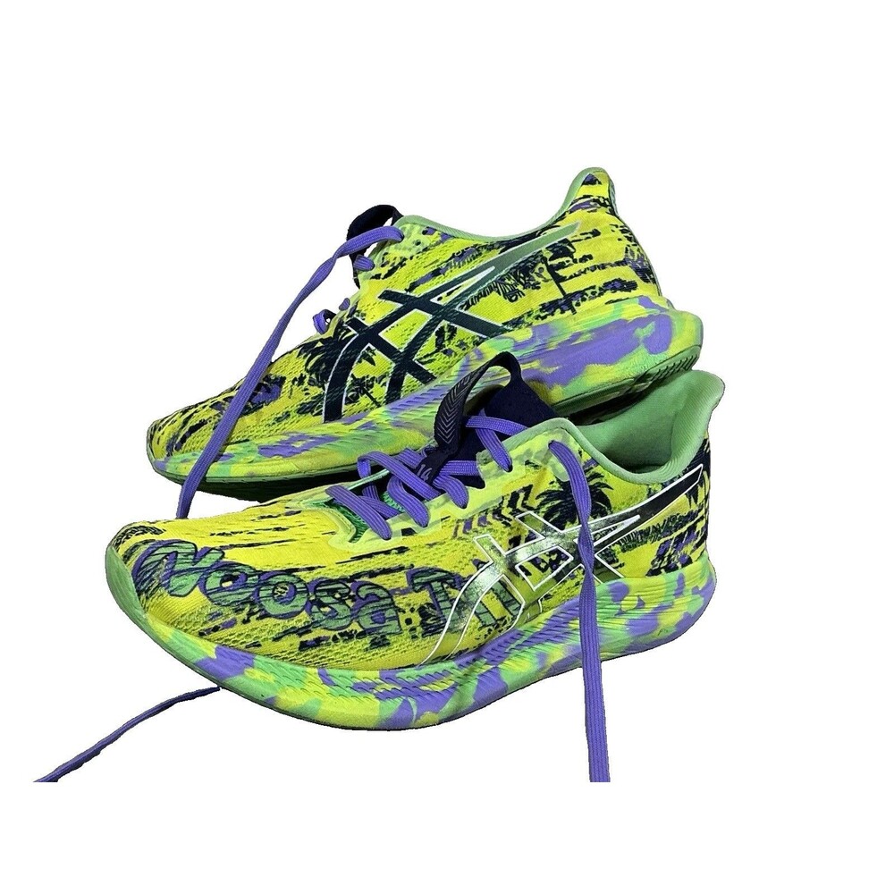 Size 8 - Asics Noosa Tri 14 Tropical - Safety Yellow Purple Running Shoes Womens